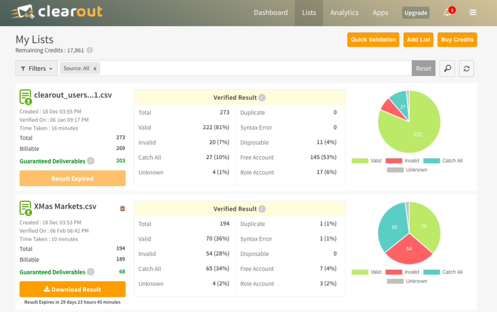 Clearout.io screenshot - 20 Best Email Verification Software In 2026