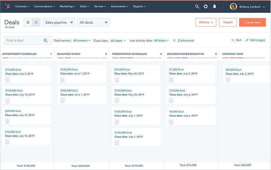 HubSpot Sales Hub screenshot - 20 Best Sales Automation Software Reviewed for 2025