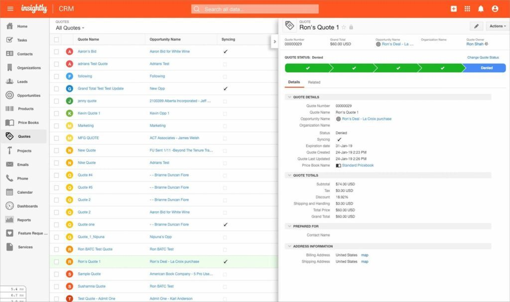 Insightly screenshot - 30 Best CRM Software Reviewed For 2025