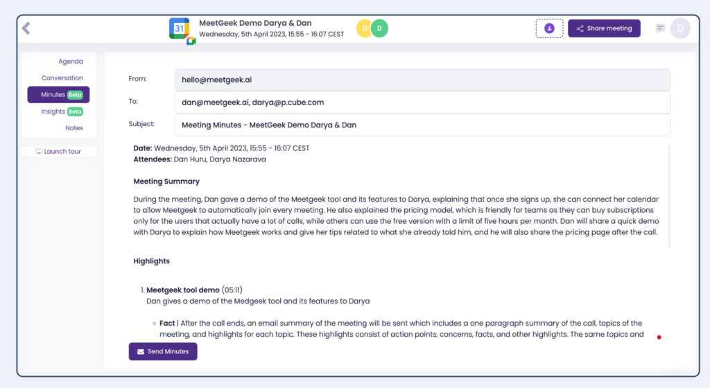 Meetgeek.ai screenshot - 23 Best Conversation Intelligence Software In 2026