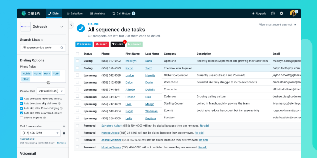 Orum screenshot - 20 Best Auto Dialer Software Reviewed For 2026