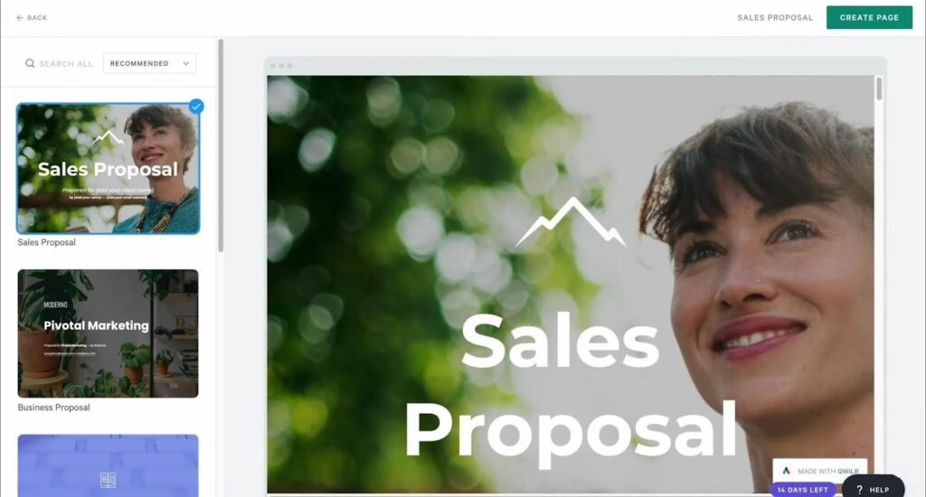 Qwilr screenshot - 25 Best Proposal Management Software In 2025