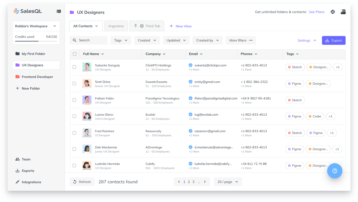 SalesQL screenshot - 23 Best Sales Intelligence Software In 2025