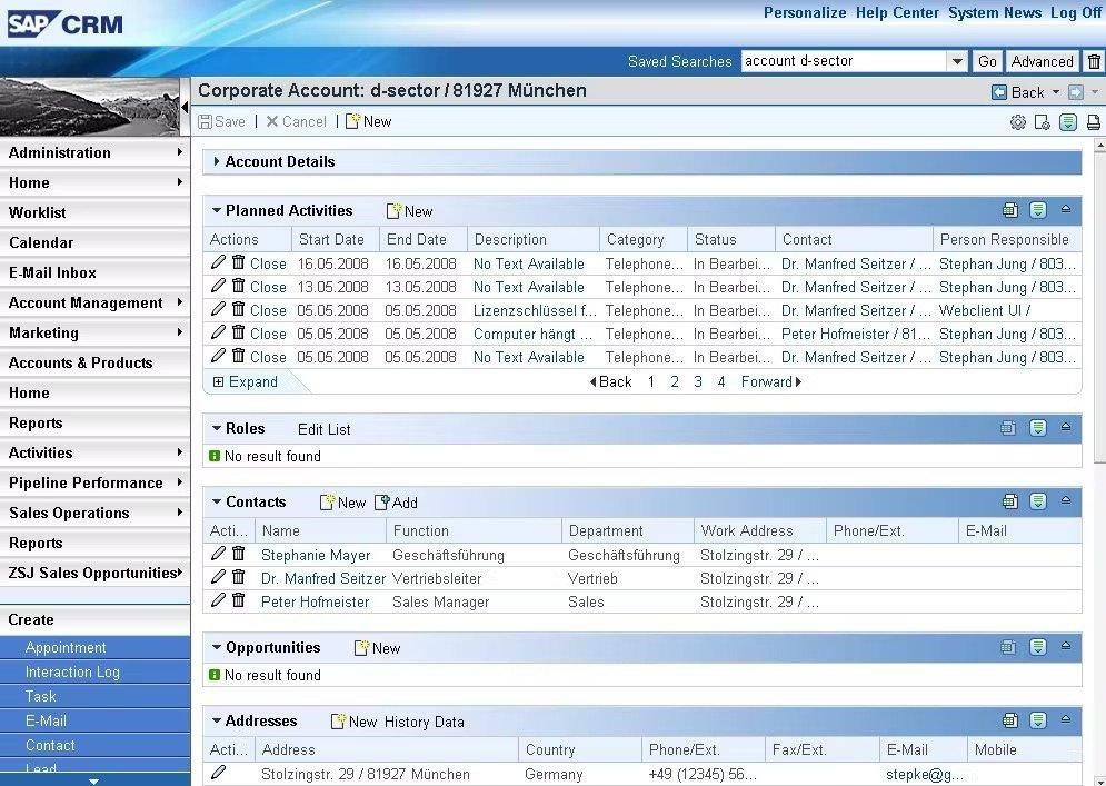 SAP CRM screenshot - 30 Best CRM Software Reviewed For 2025