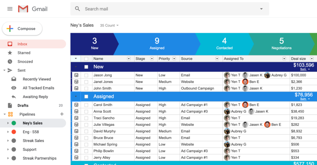 Streak screenshot - 30 Best CRM Software Reviewed For 2025
