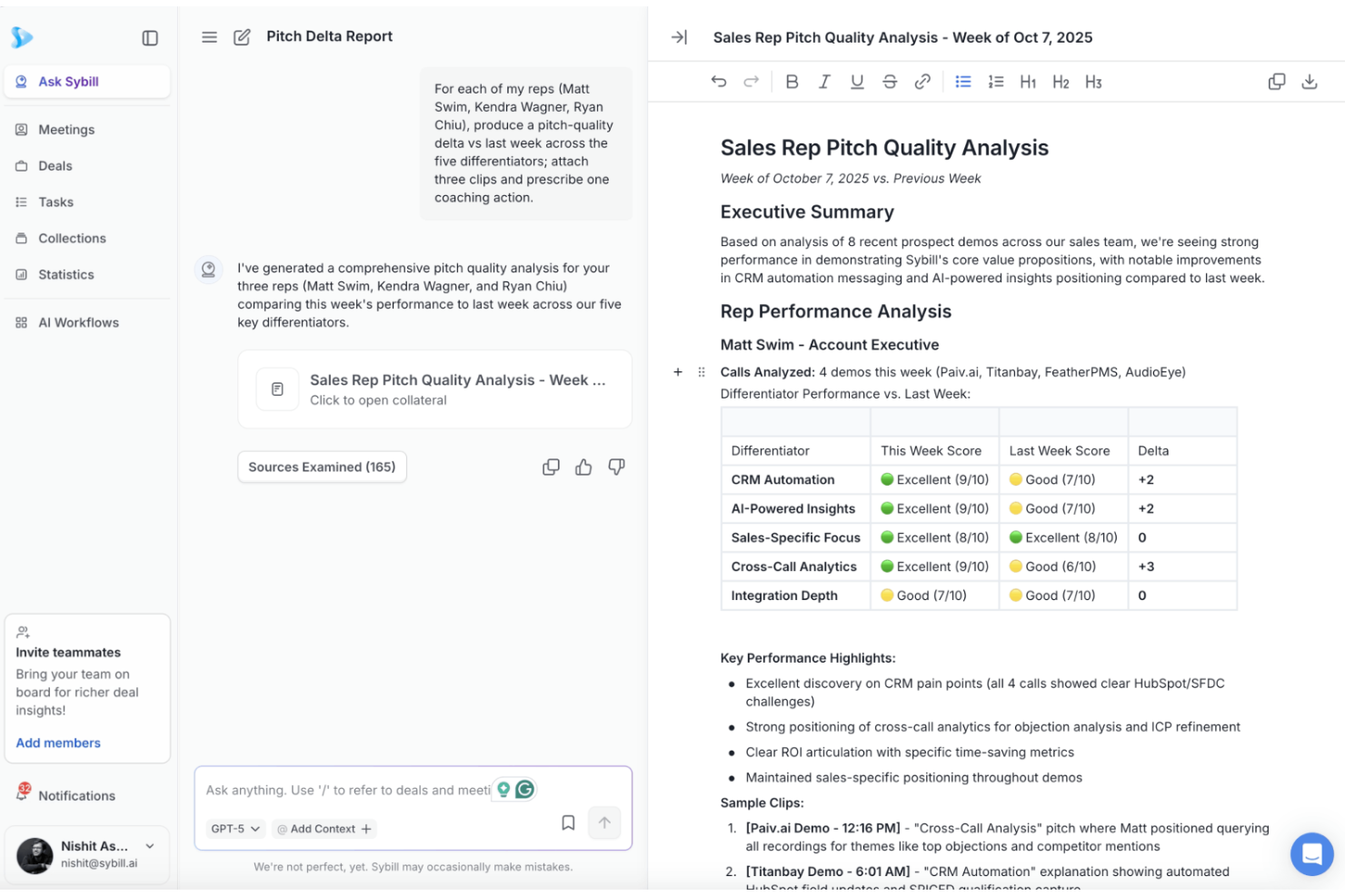Sybill screenshot - 22 Best Sales Coaching Software Reviewed For 2025