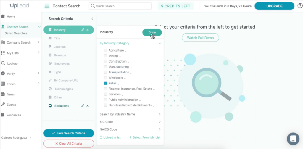 UpLead screenshot - 20 Best Lead Mining Software Reviewed For 2025