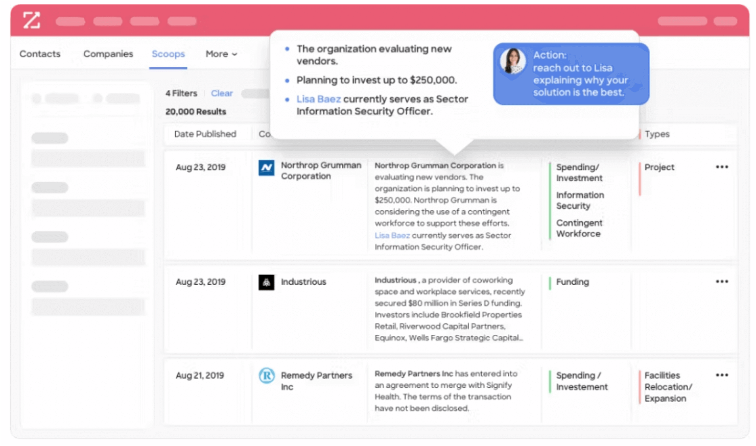 ZoomInfo SalesOS screenshot - 22 Best Lead Capture Software Reviewed For 2025