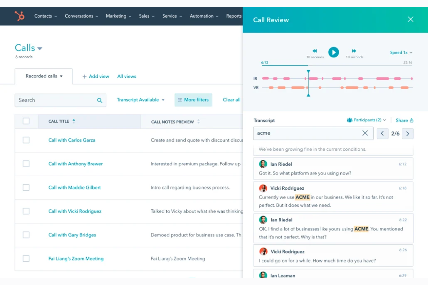 HubSpot screenshot - 22 Best Sales Coaching Software Reviewed For 2025