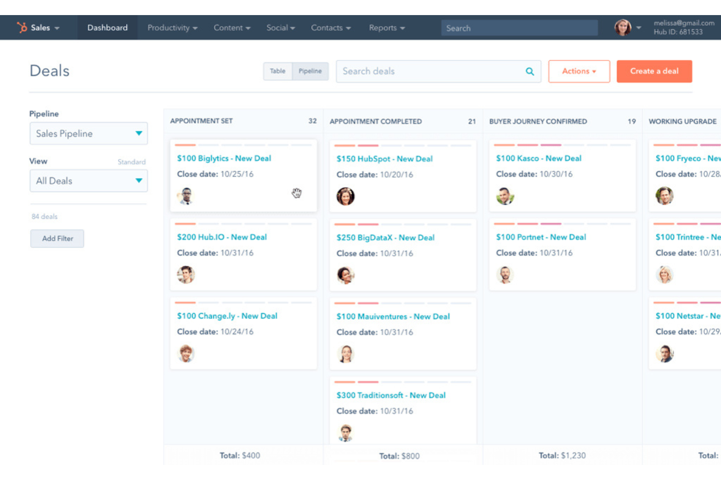 HubSpot CRM screenshot - 21 Best Simple CRM Software Reviewed In 2025