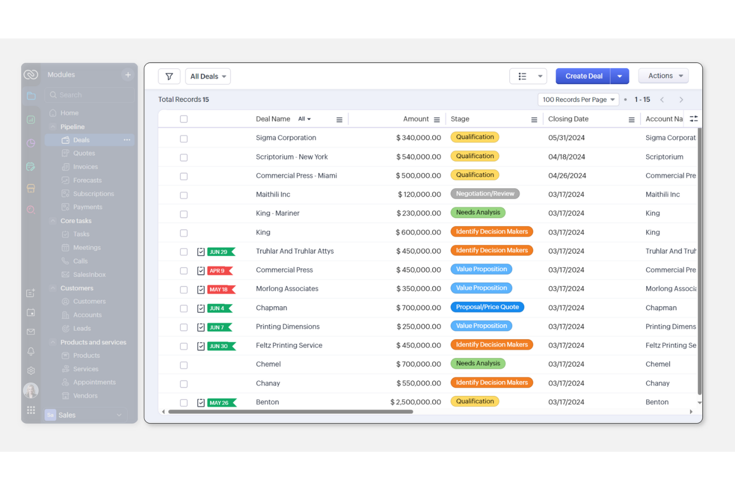 Zoho CRM screenshot - 21 Best Simple CRM Software Reviewed In 2025