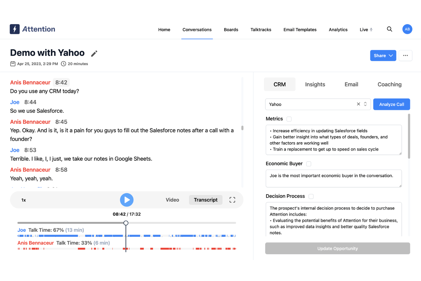 Attention screenshot - 20 Best Sales Automation Software Reviewed for 2025