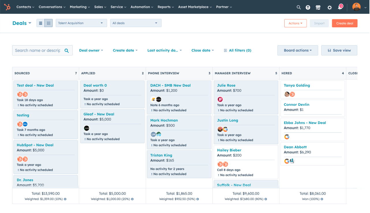 HubSpot CRM screenshot - 18 Best CRM Accounting Software Reviewed In 2026