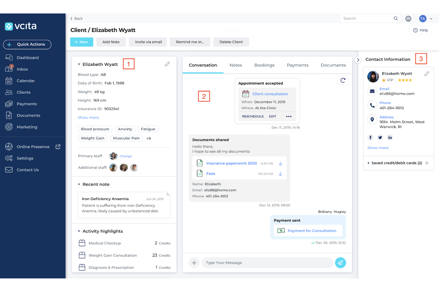 vcita screenshot - 20 Best CRM Software that Integrates with Office 365 Reviewed for 2025