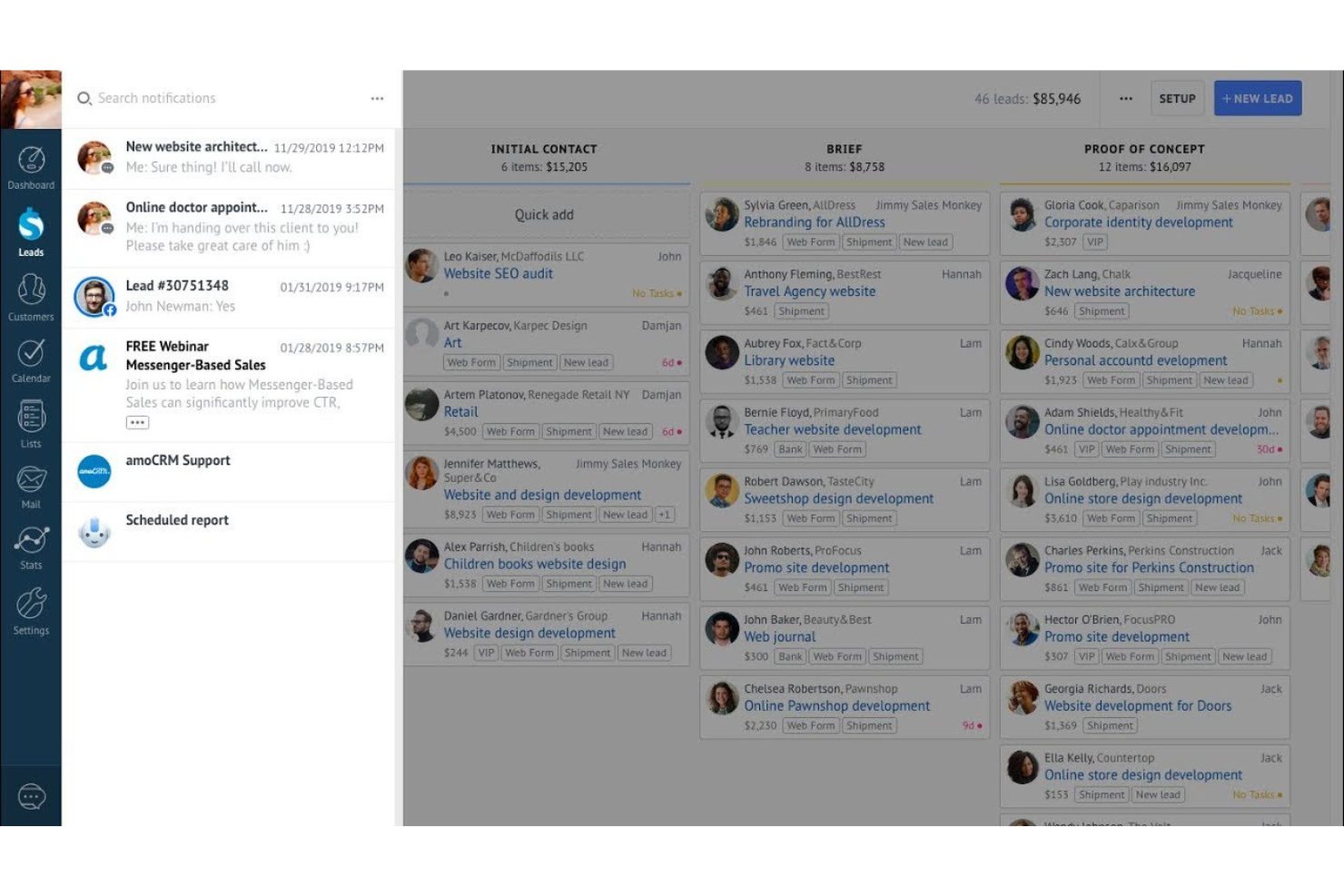 Kommo screenshot - 20 Best CRM Software that Integrates with Office 365 Reviewed for 2025
