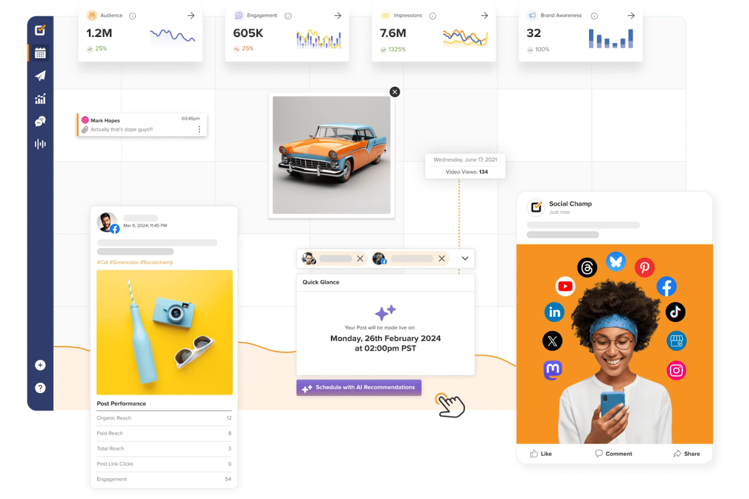 Social Champ screenshot - 20 Best Social CRM Software Reviewed In 2025