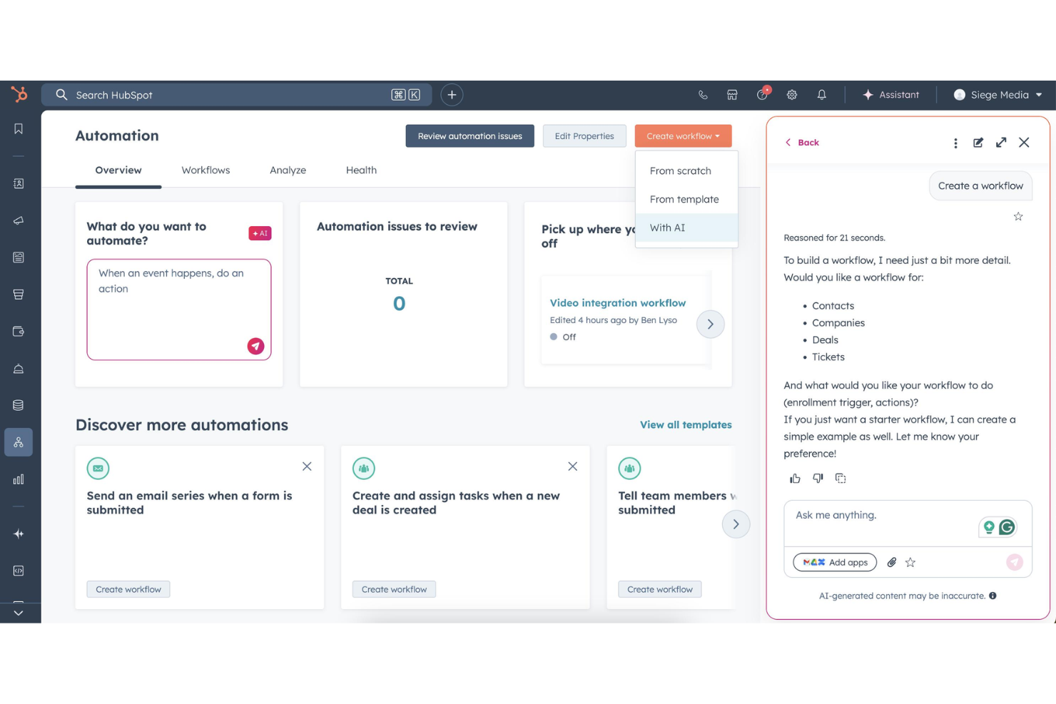 HubSpot screenshot - 10 Best Sales Email Automation Software Reviewed In 2026