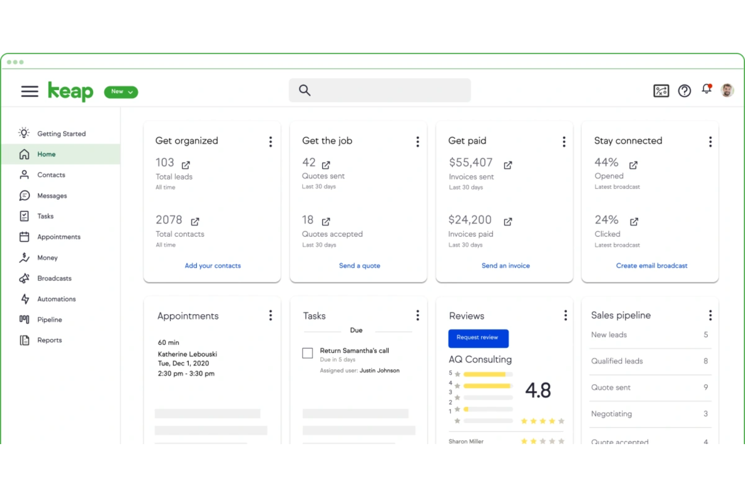 Keap screenshot - 17 Best CRM Software For Higher Education Reviewed In 2025