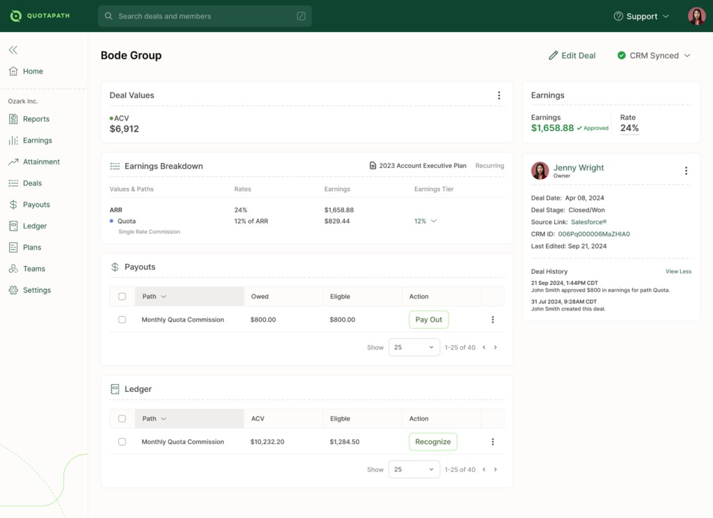 QuotaPath screenshot - 26 Best Sales Compensation Software Reviewed In 2025
