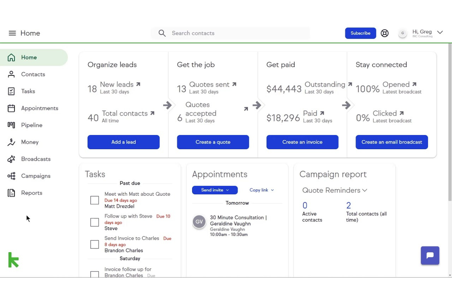 Keap screenshot - 19 Best CRM Software With Texting Reviewed In 2026