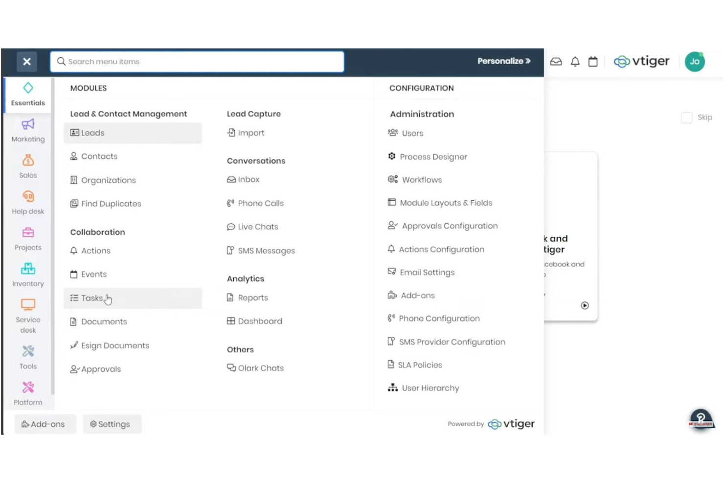 Vtiger CRM screenshot - 10 Best Sales Management Software for Small Business 2026