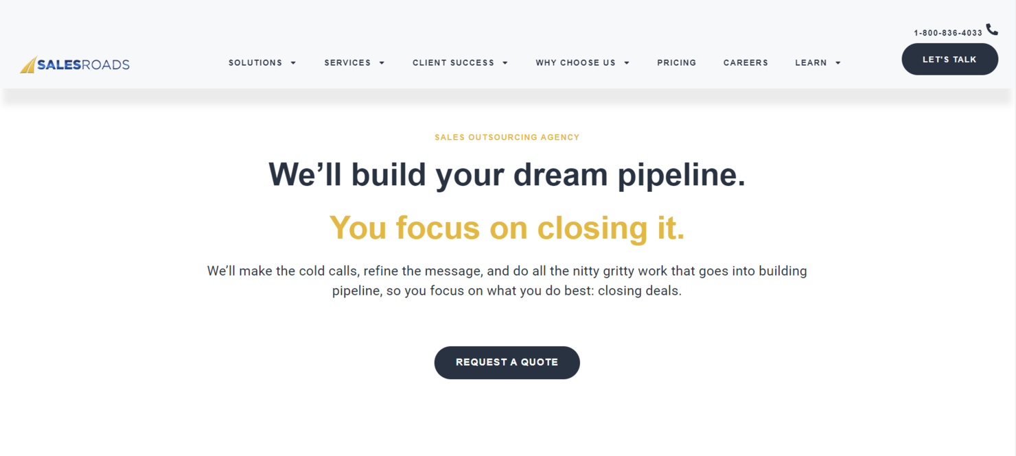 SalesRoads screenshot - 17 Best Lead Generation Services Reviewed in 2025