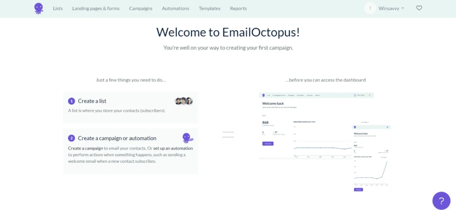 EmailOctopus screenshot - 14 Best Email List Management Software Reviewed In 2025