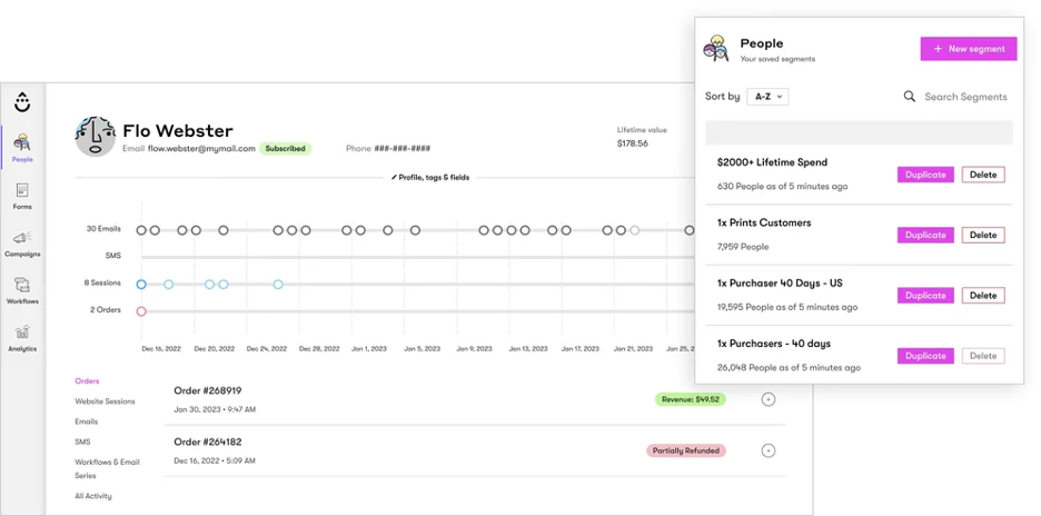 Drip screenshot - 14 Best Email List Management Software Reviewed In 2025