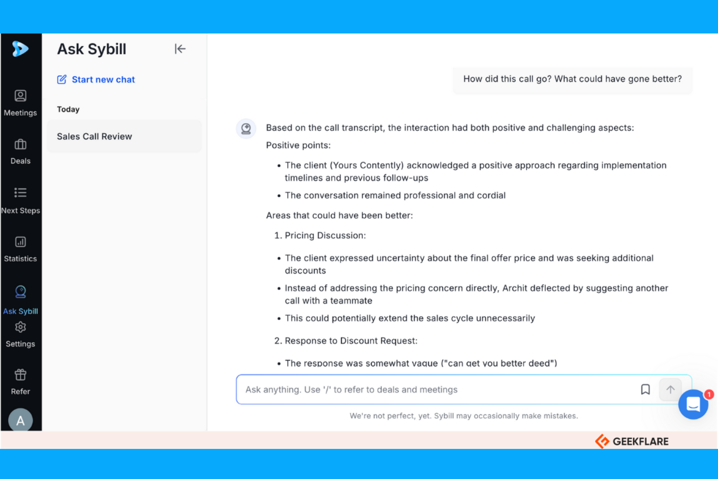 Sybill screenshot - 23 Best AI Sales Assistant Software Reviewed in 2026