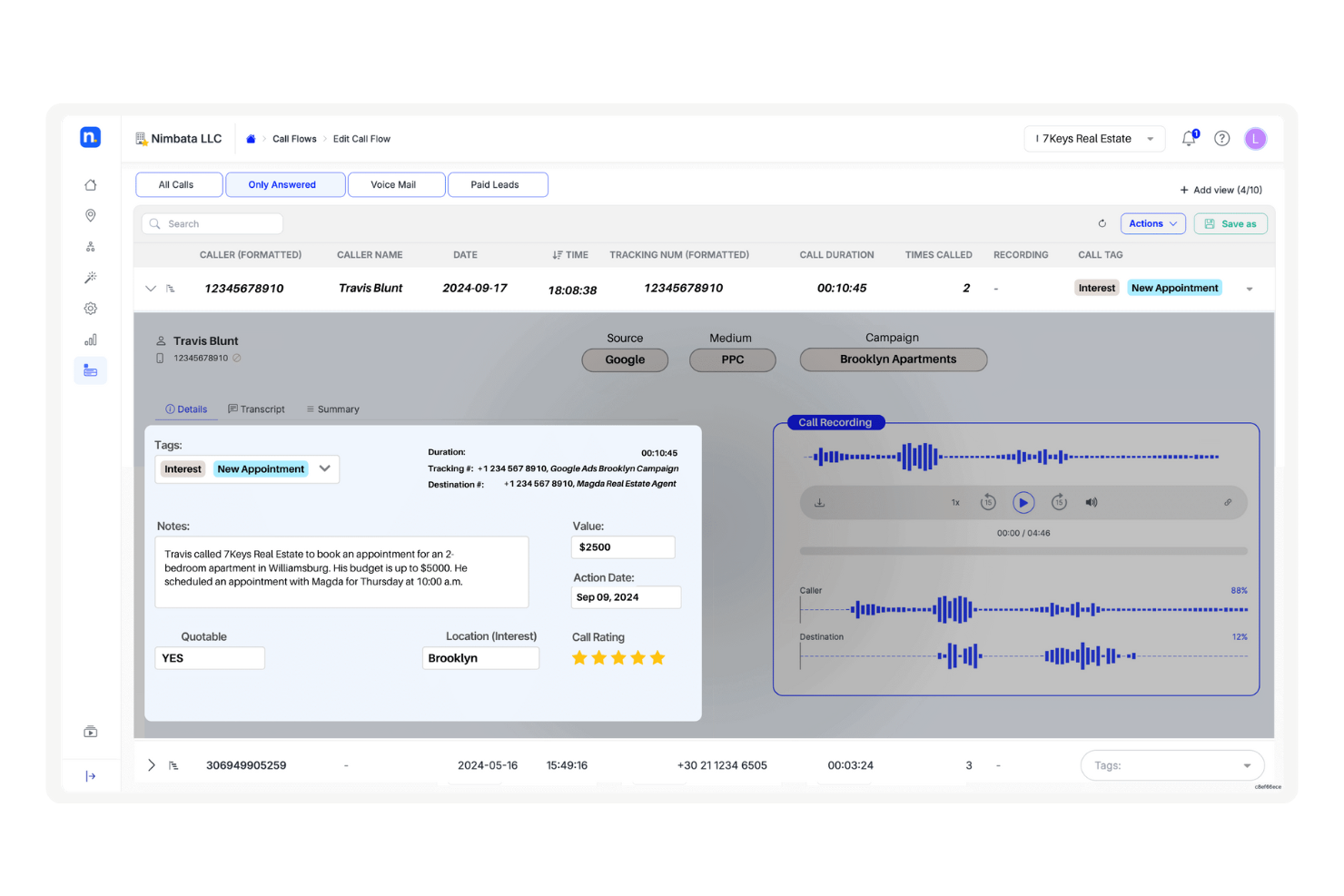 Nimbata screenshot - 15 Best Inbound Call Tracking Software Reviewed in 2026