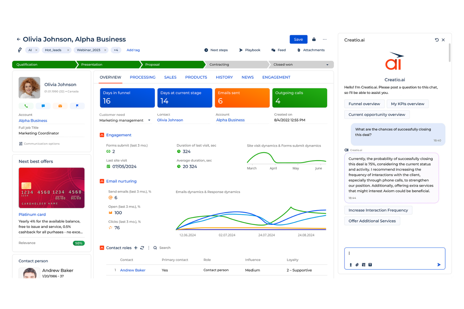 Creatio screenshot - 12 Best Low Code CRMs Reviewed in 2026
