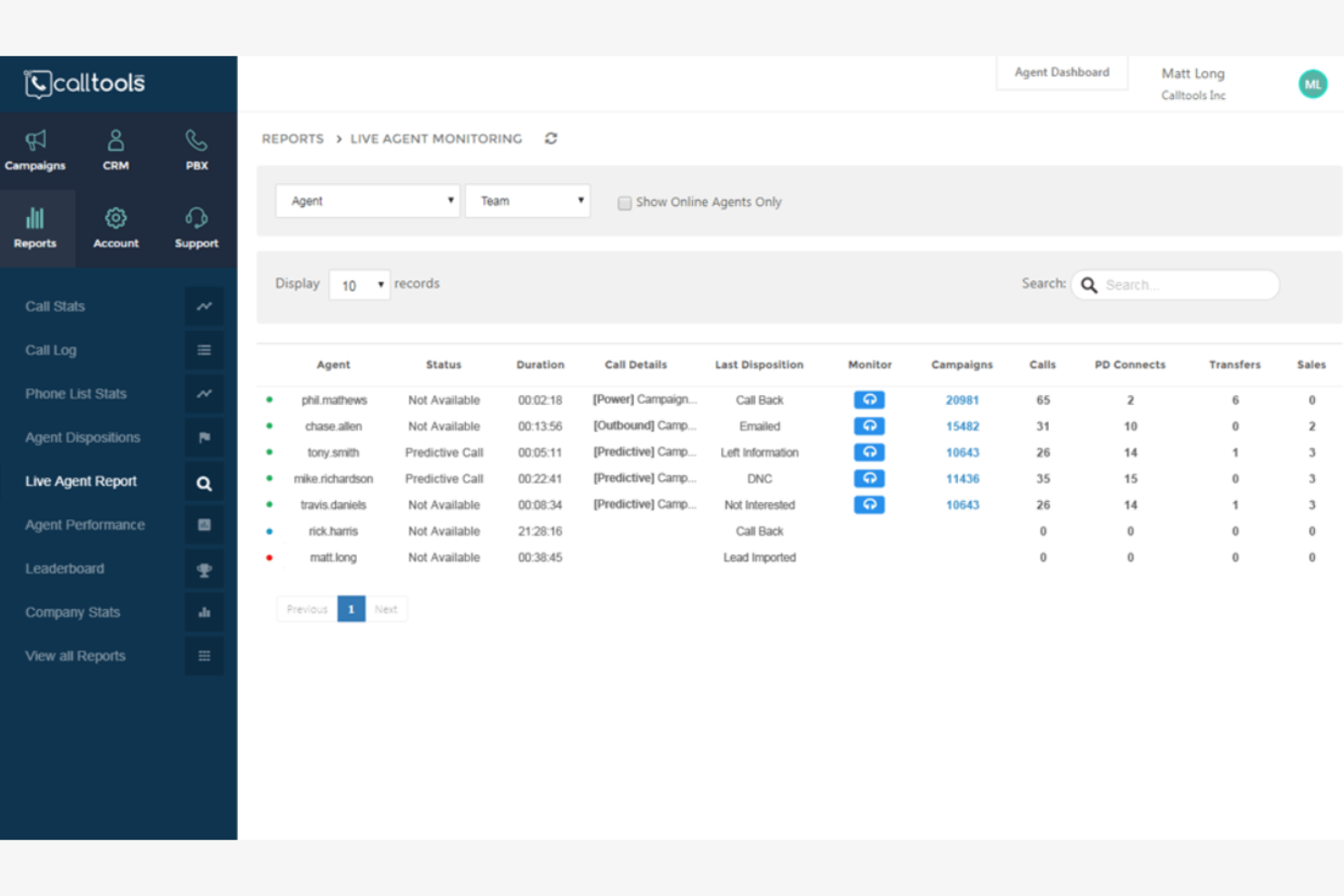 CallTools screenshot - 16 Best Auto Dialer Reviewed in 2026