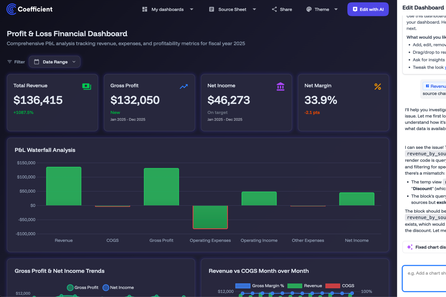 Coefficient screenshot - 20 Best Data Visualization Software in 2026