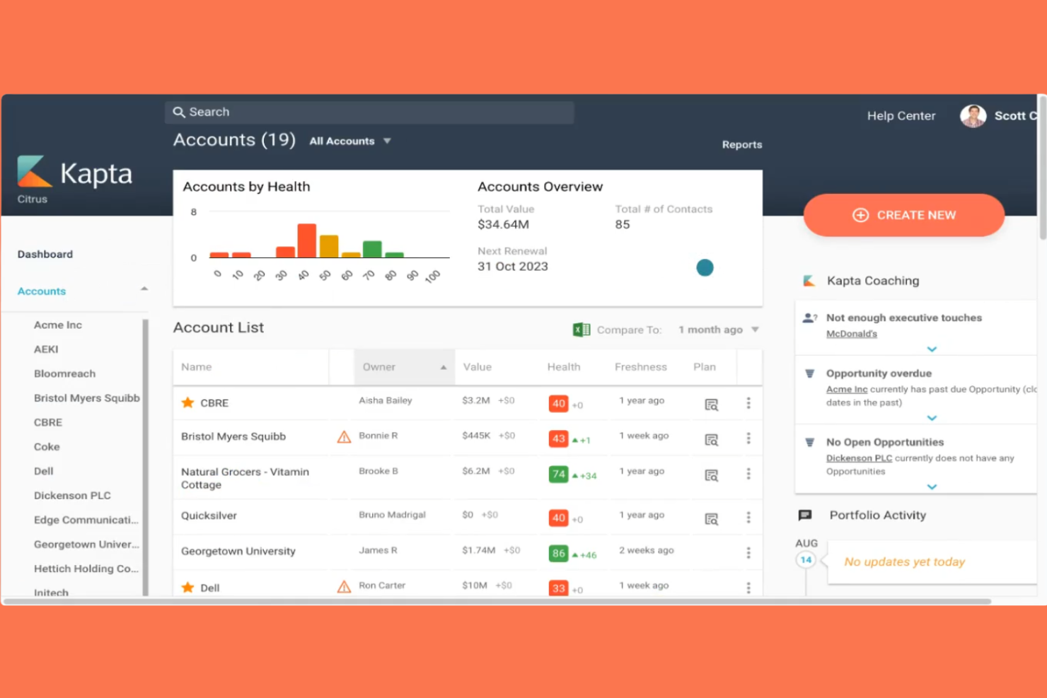 Kapta screenshot - 13 Best Key Account Management Software Options for 2026