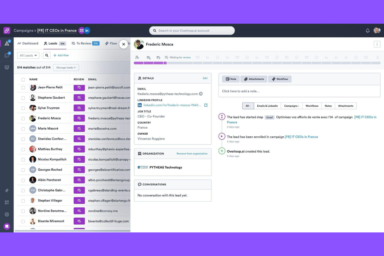 Overloop screenshot - 28 Best AI Sales Tools in 2026