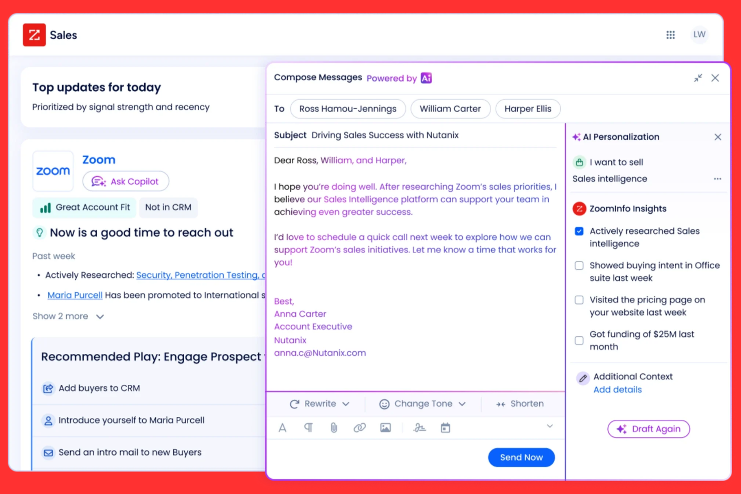 ZoomInfo screenshot - 28 Best AI Sales Tools in 2026