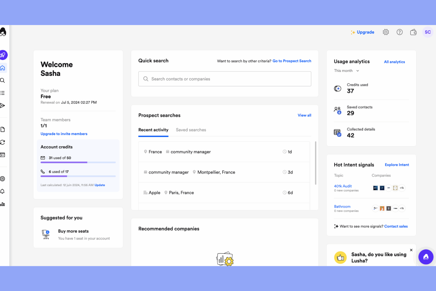 Lusha screenshot - 13 Best B2B Contact Database Tools for 2026