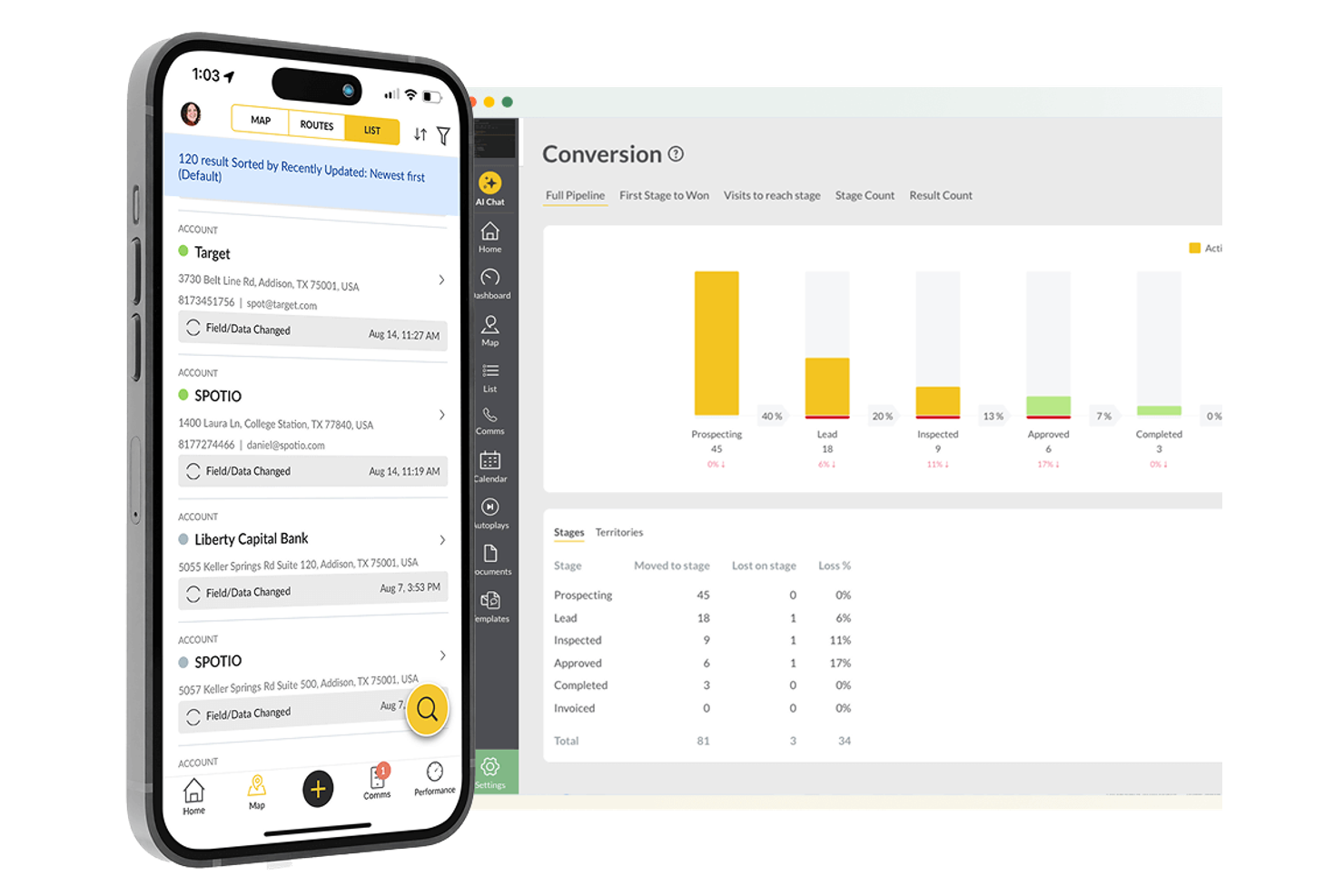 SPOTIO screenshot - 15 Best Mobile CRM Solutions Picked for 2026