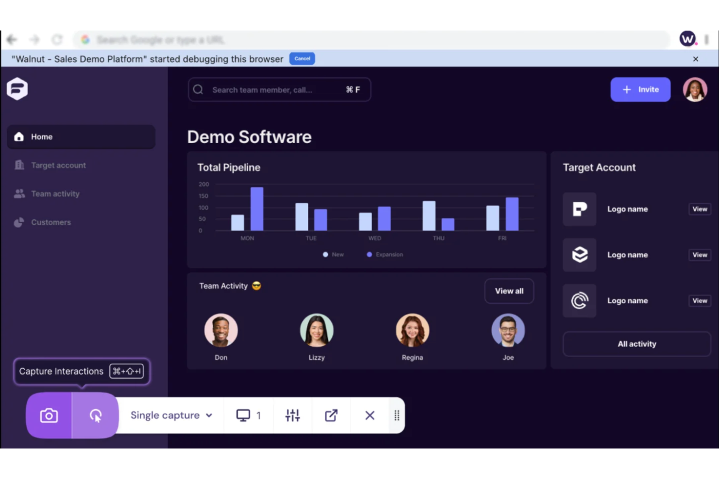 Walnut enables interactive product demos to speed up sales conversions.