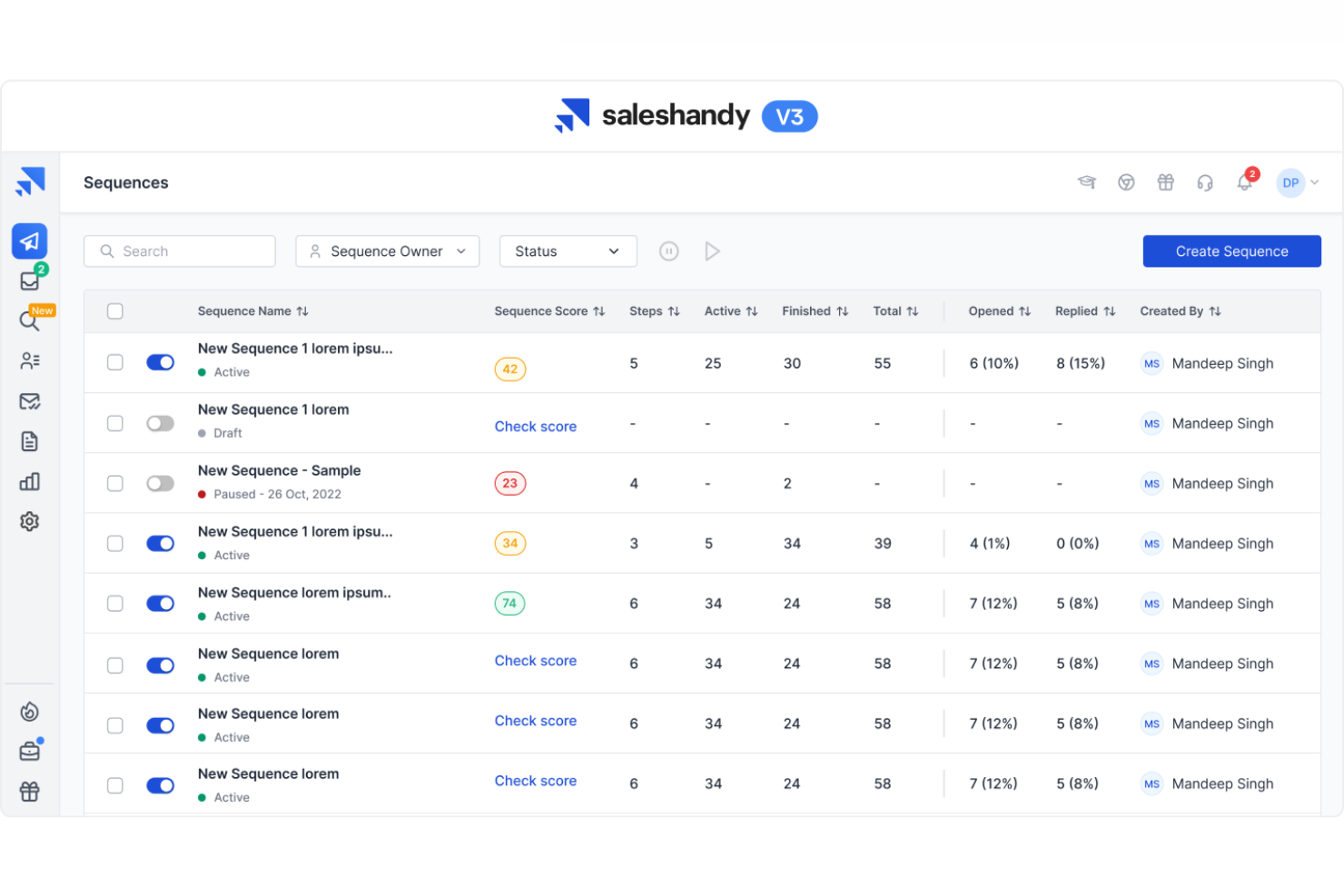 Saleshandy automates email outreach and tracks engagement for sales cadences.
