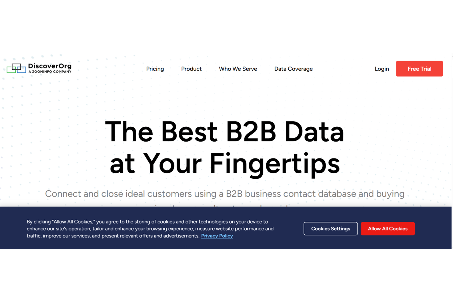 DiscoverOrg is a data enrichment tool that helps teams find accurate contact and company data.