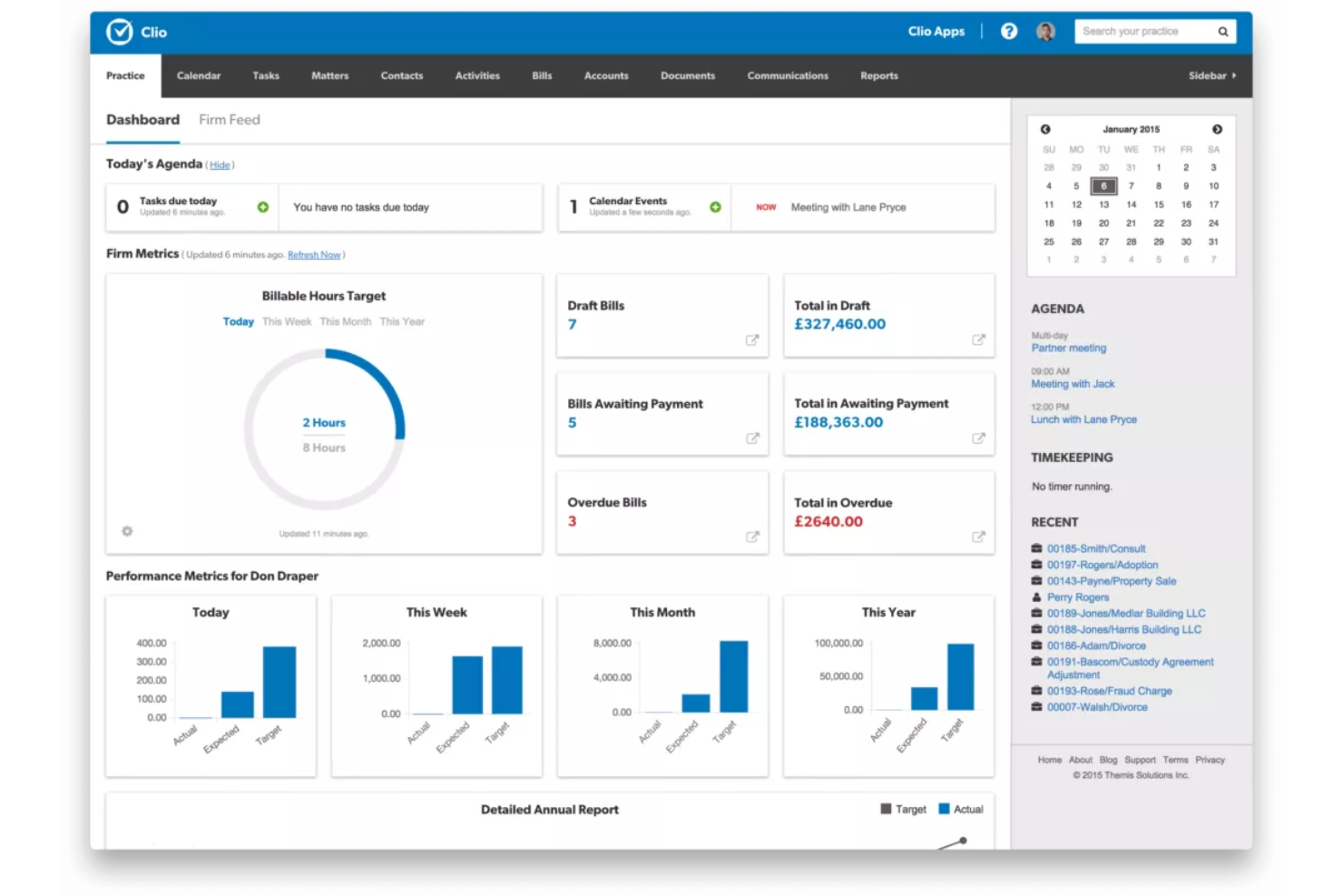 Clio manages client data, cases, billing, and communication in one platform.
