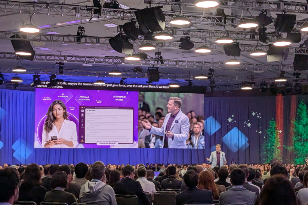 Peter Doolan, EVP and Chief Customer Officer of Slack, presenting at the Dreamforce 2025