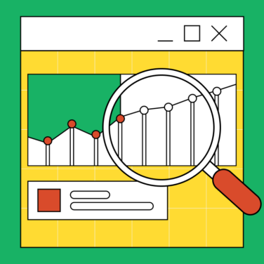 Rising line graph with data