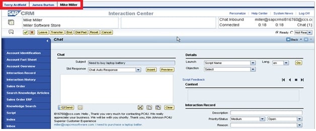 SAP CRM Software Review screenshot showing the Multi-Chat feature