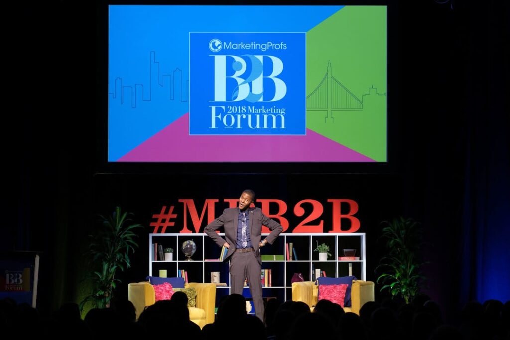 Speaker presenting at the MarketingProfs B2B Forum