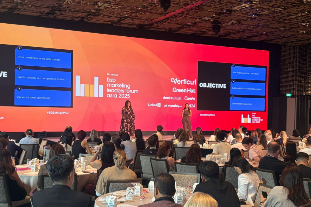 Events and Production Lead APJ, Paris Franke and Regional Marketing Lead APJ, Stephanie Perez-Israel from monday.com hit the stage of the B2B Marketing Leaders Forum APAC 2025