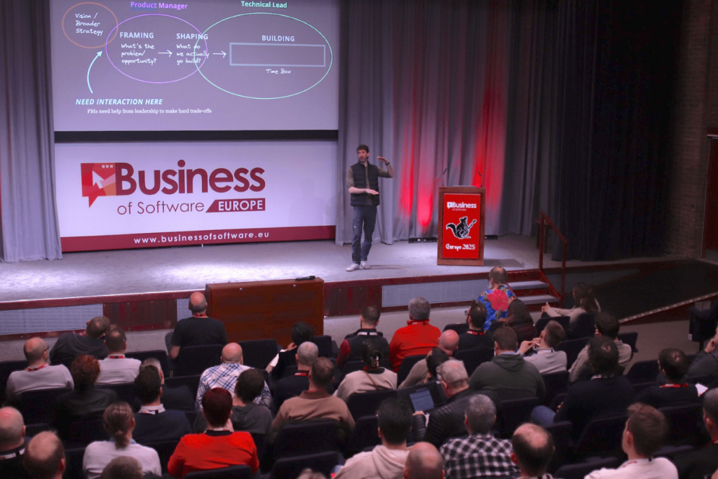 Ryan Singer, Founder of Felt Presence, presenting at the BoS Europe 2025