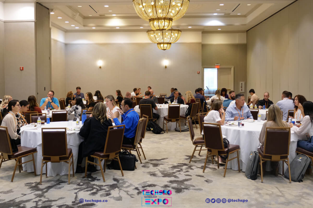 Delegates sharing ideas at the TECHSPO roundtable discussion