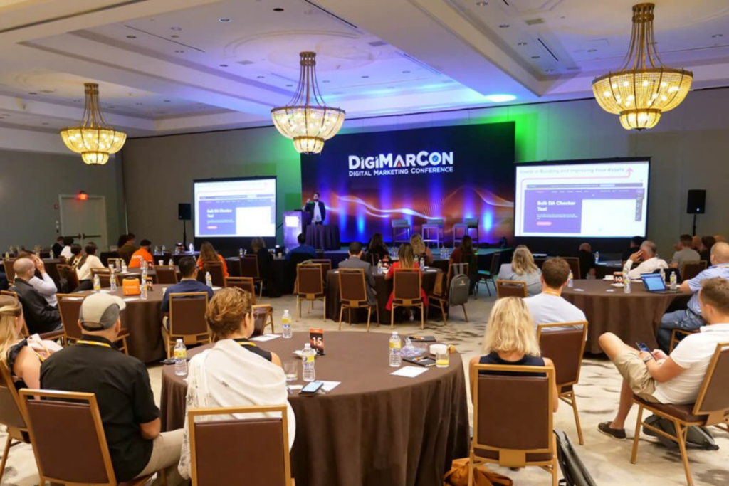 keynote speaker presenting at the DigiMarCon Australia 2025